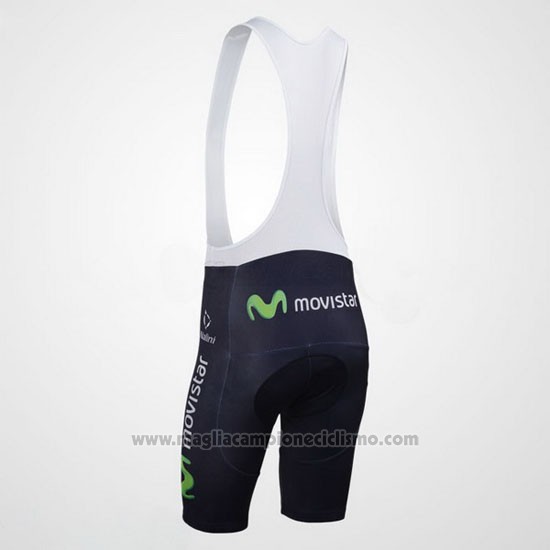 2013 Abbigliamento Ciclismo Movistar Nero Manica Corta e Salopette